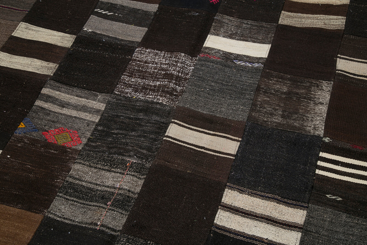 7x10 Brown Kilim Patchwork Rug - 30321