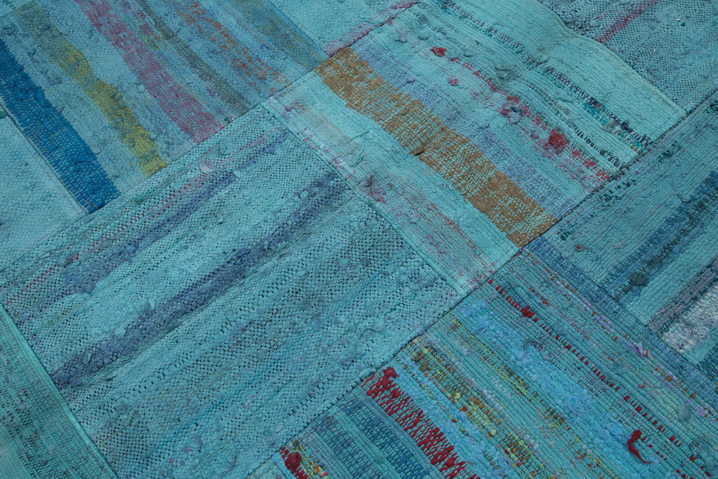 7x10 Turquoise Kilim Patchwork Rug - 30339