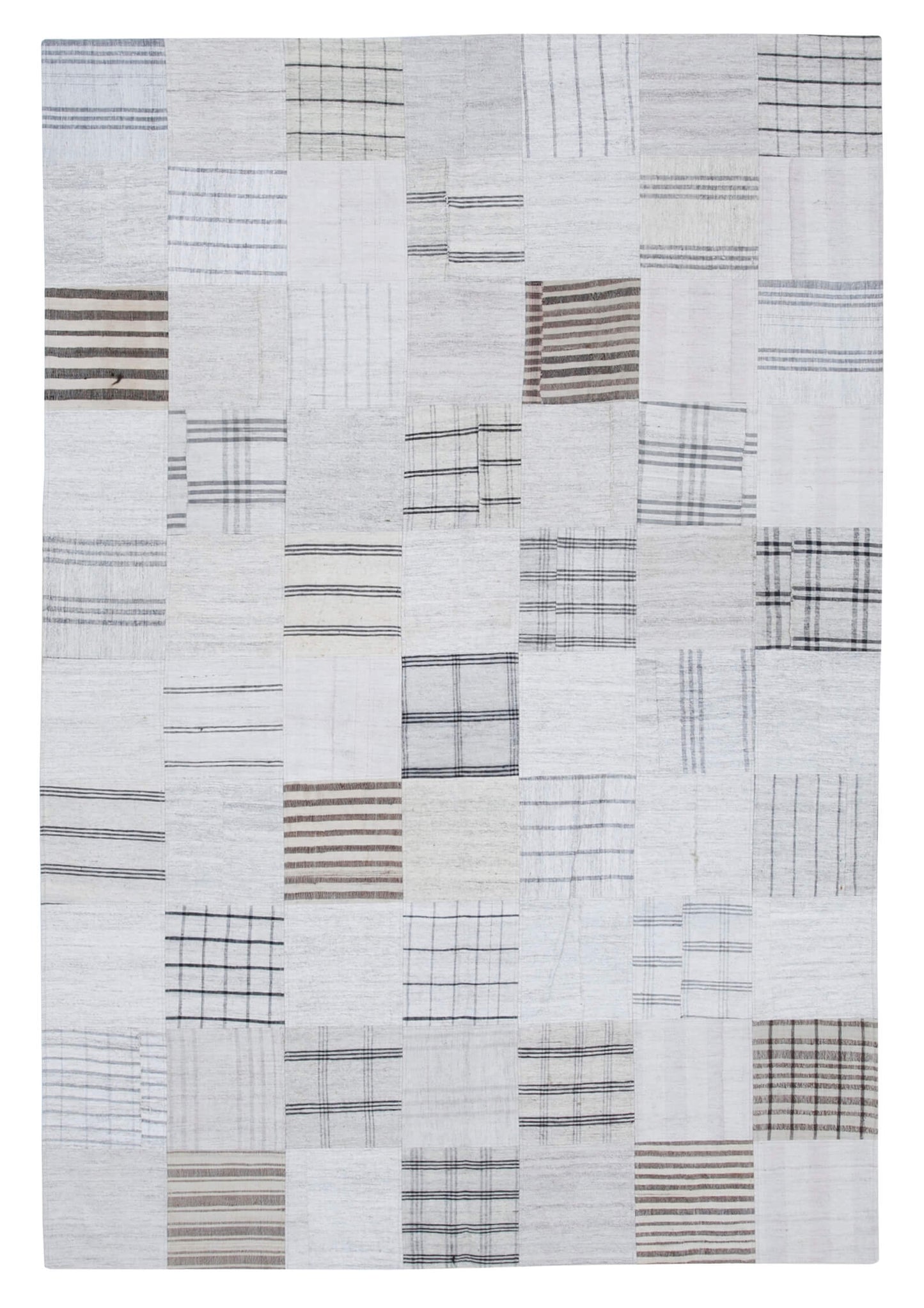 7x10 Beige Kilim Patchwork Rug - 30372