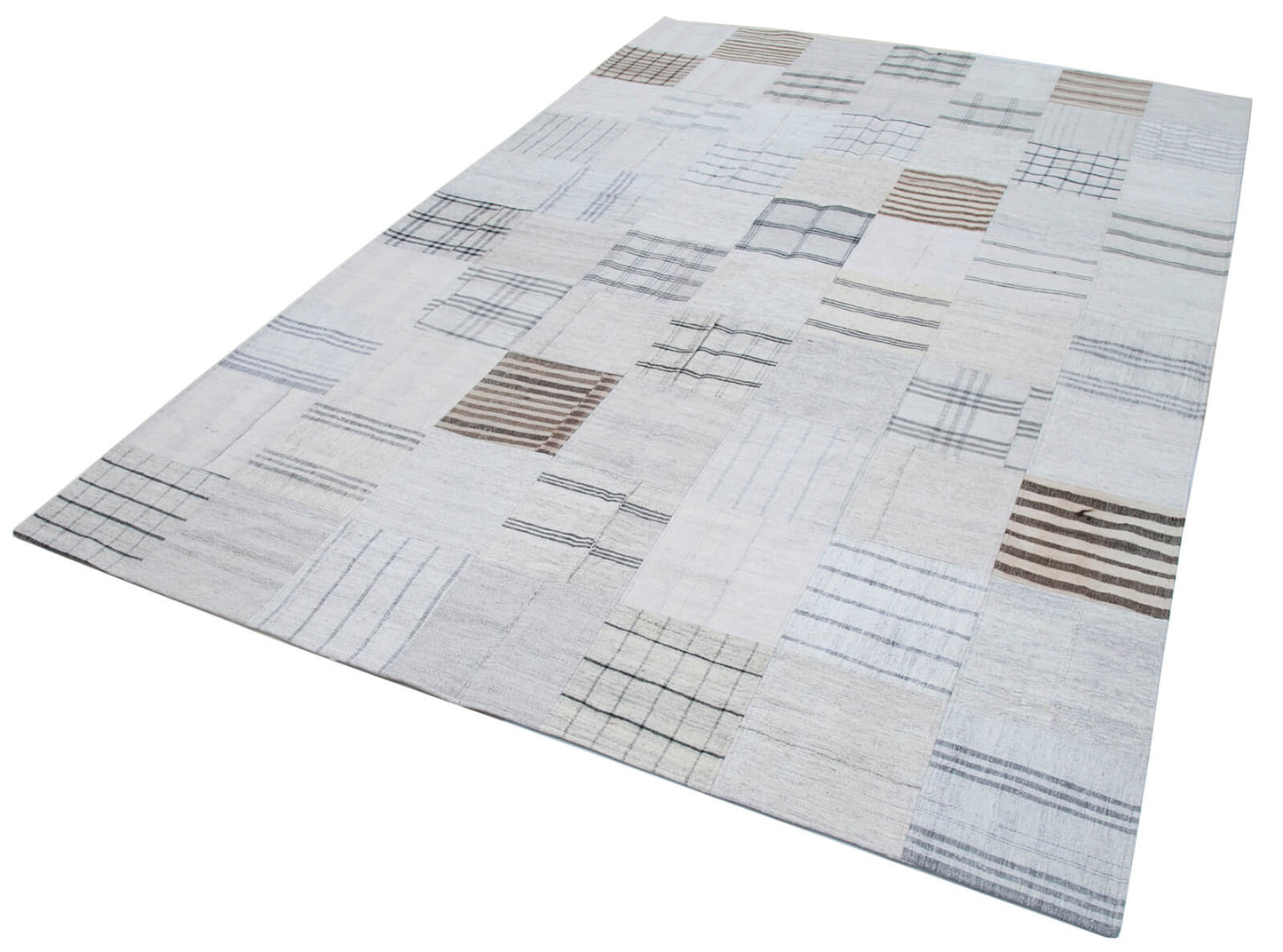 7x10 Beige Kilim Patchwork Rug - 30372