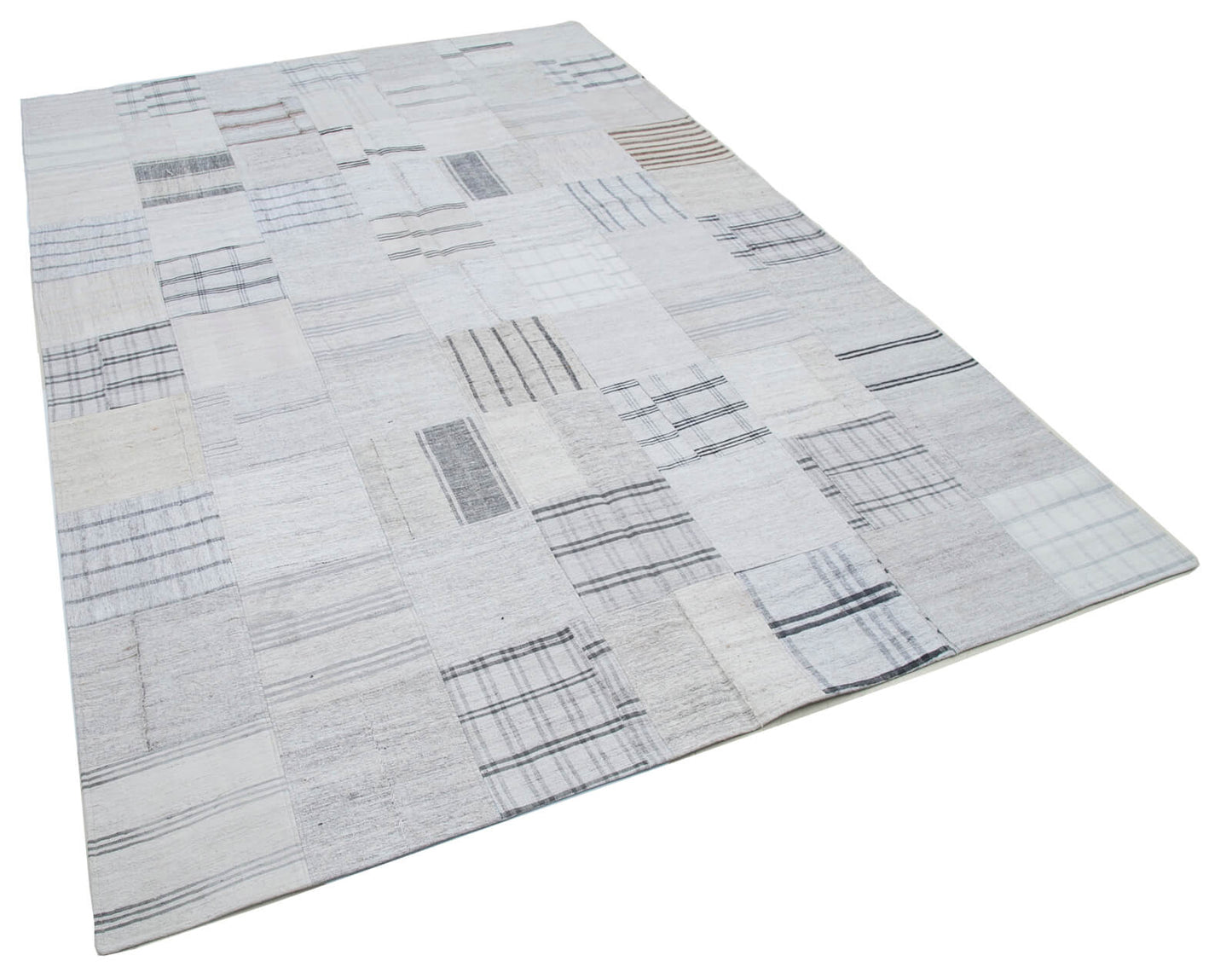 7x10 Beige Kilim Patchwork Rug - 30374