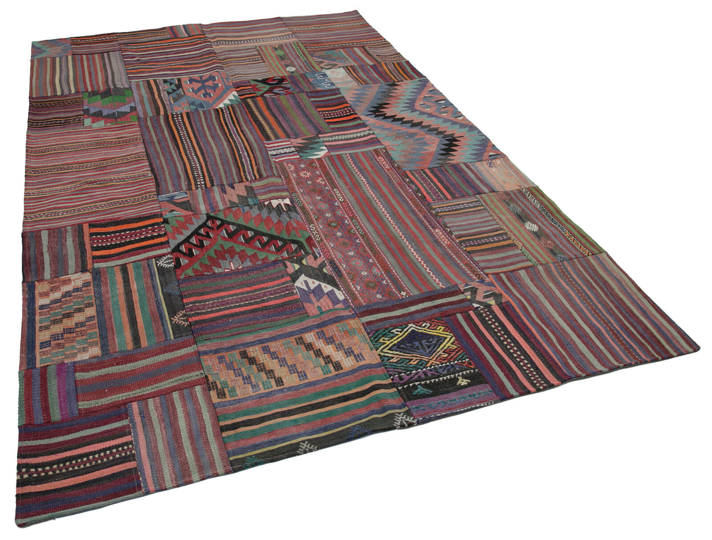 7x10 Multicolor Kilim Patchwork Rug - 30488