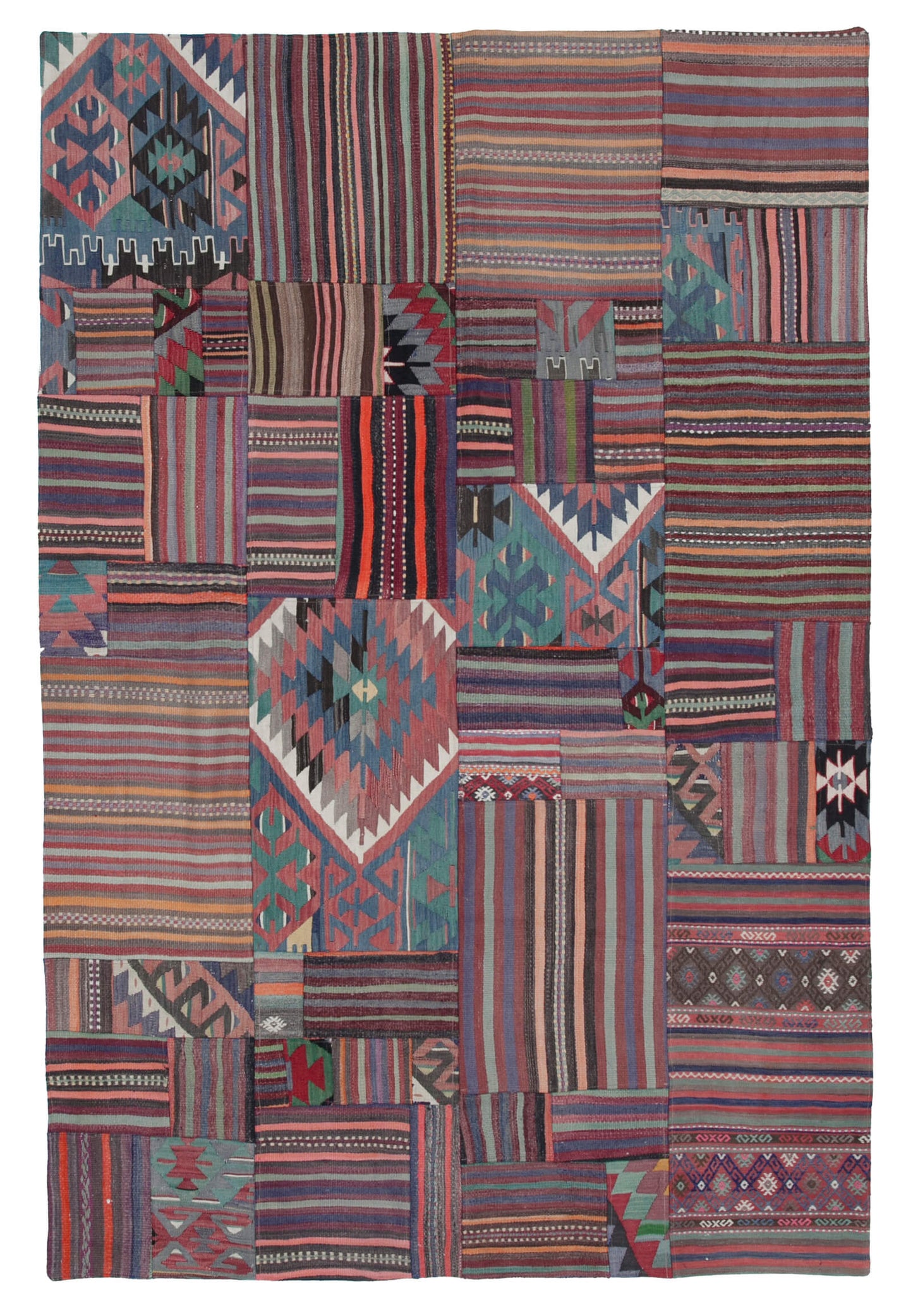 7x10 Multicolor Kilim Patchwork Rug - 30499