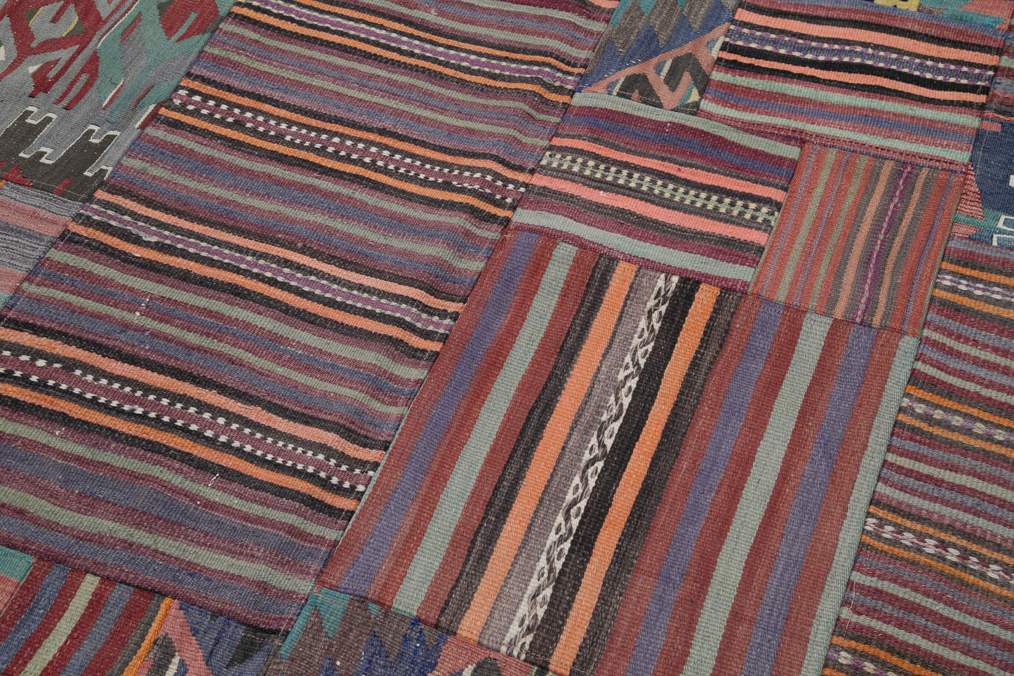 7x10 Multicolor Kilim Patchwork Rug - 30529