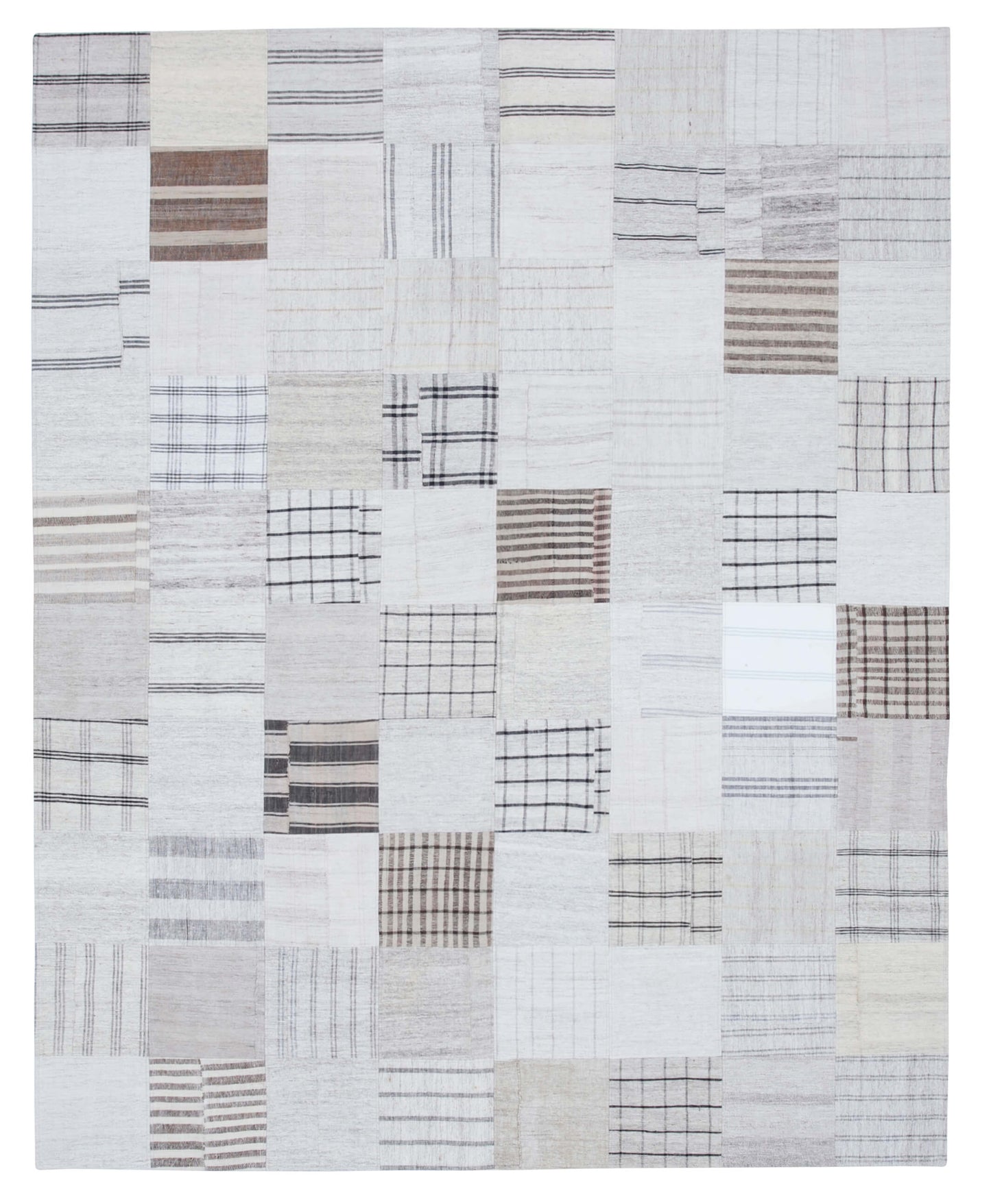 8x10 White Kilim Patchwork Rug - 30531
