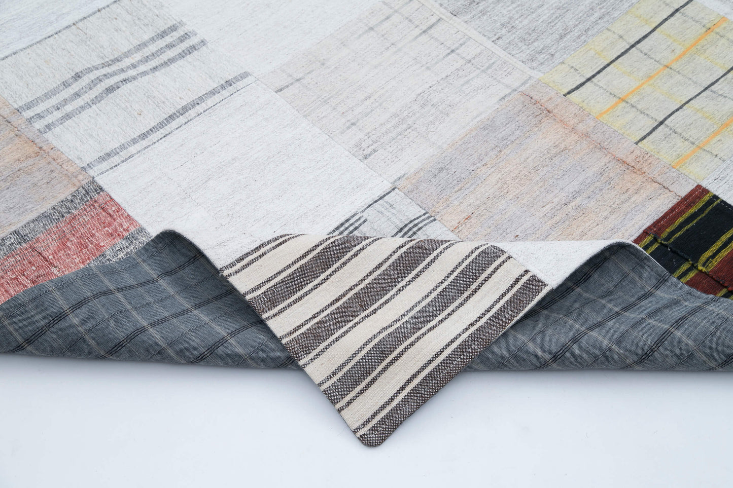 8x10 White Kilim Patchwork Rug - 30532