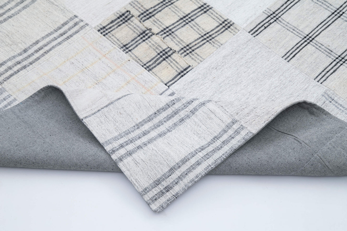 8x10 White Kilim Patchwork Rug - 30533