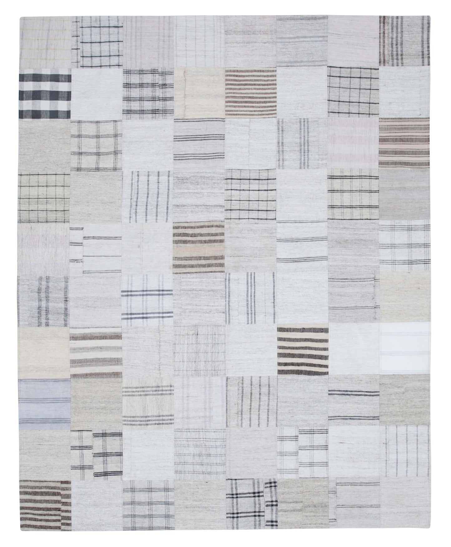 8x10 White Kilim Patchwork Rug - 30535