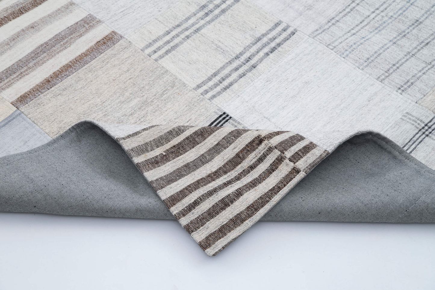 8x10 White Kilim Patchwork Rug - 30535