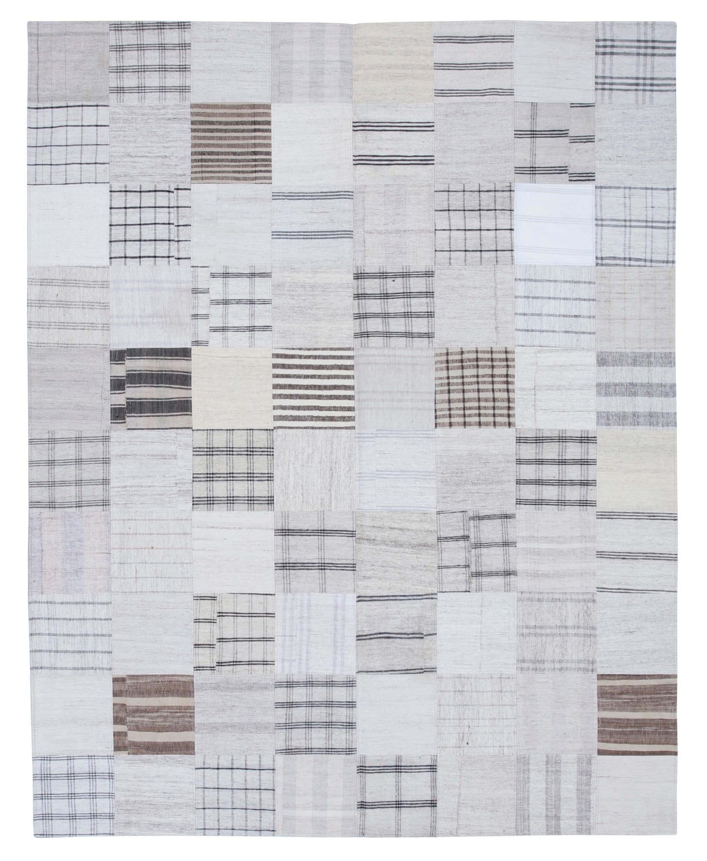 8x10 White Kilim Patchwork Rug - 30536