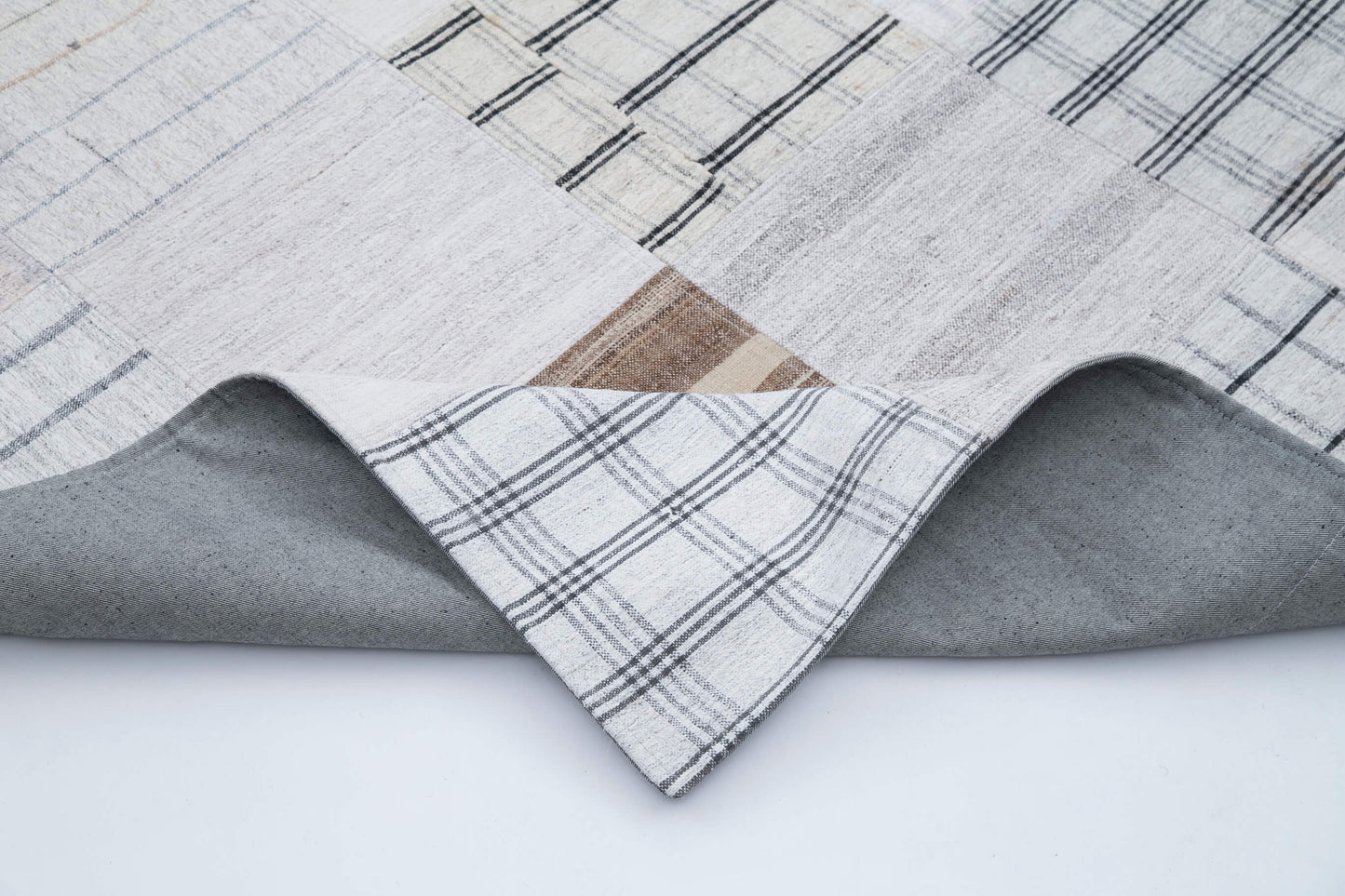 8x10 White Kilim Patchwork Rug - 30536