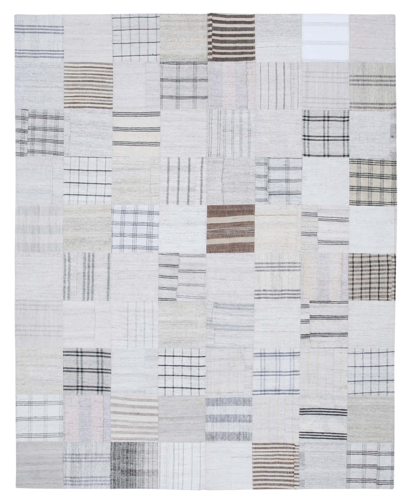 8x10 White Kilim Patchwork Rug - 30540