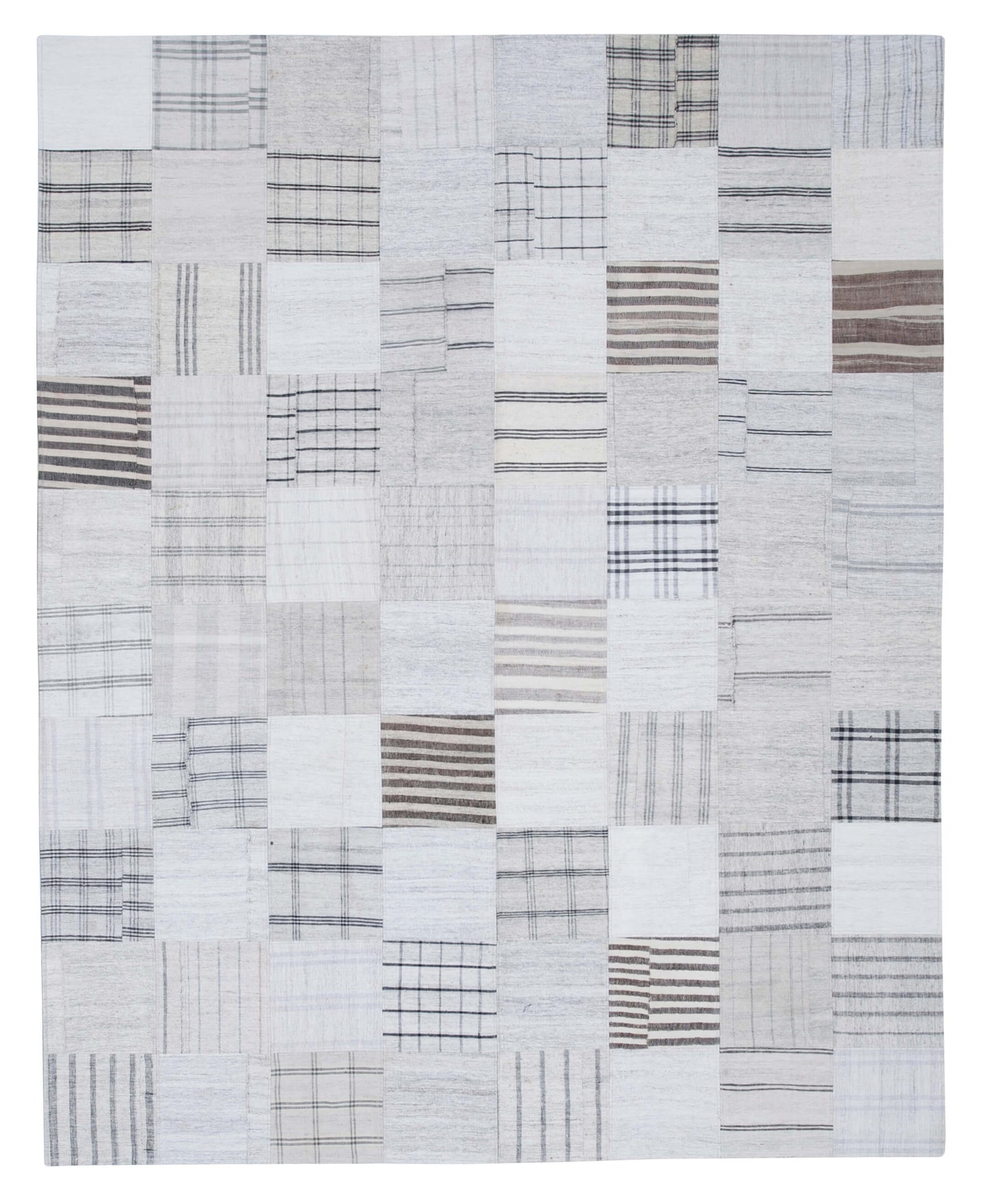 8x10 White Kilim Patchwork Rug - 30544
