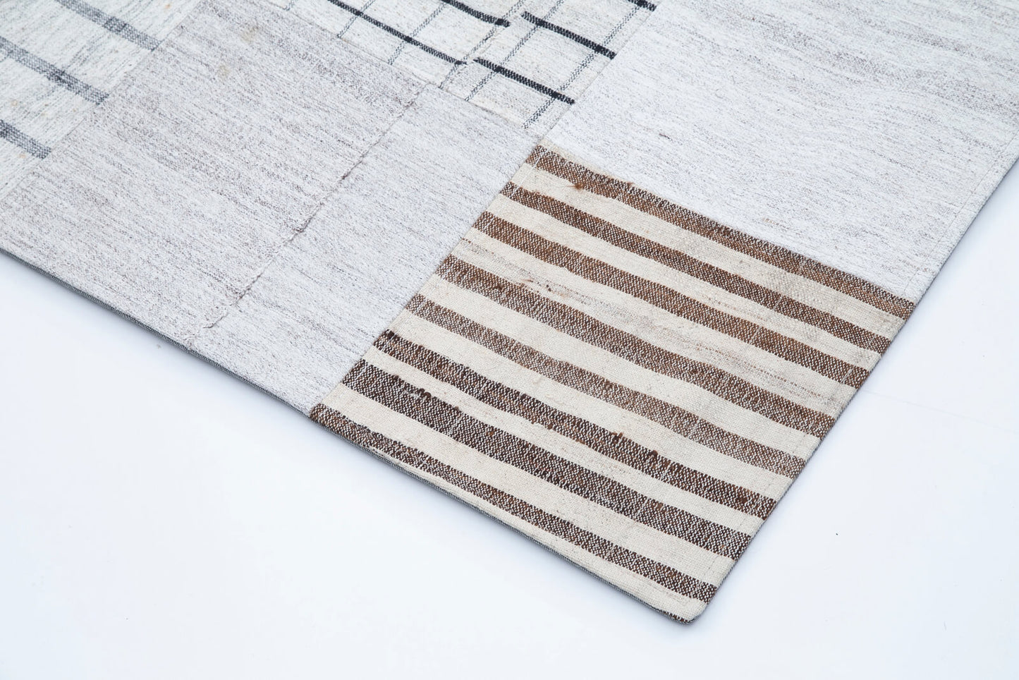 8x11 White Kilim Patchwork Rug - 30569