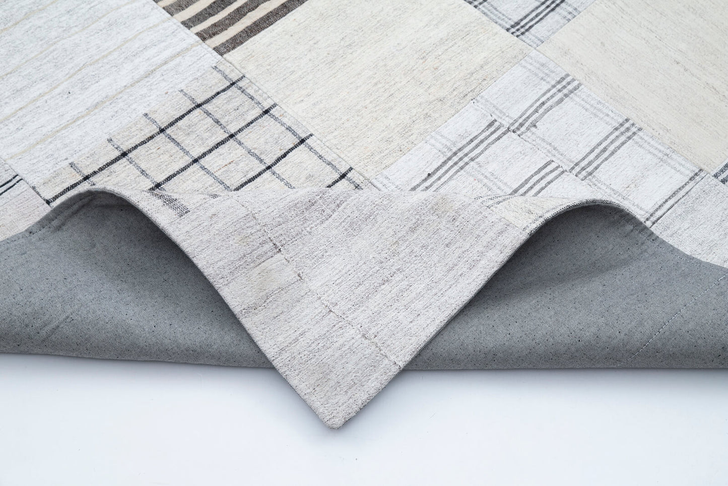 8x11 White Kilim Patchwork Rug - 30569