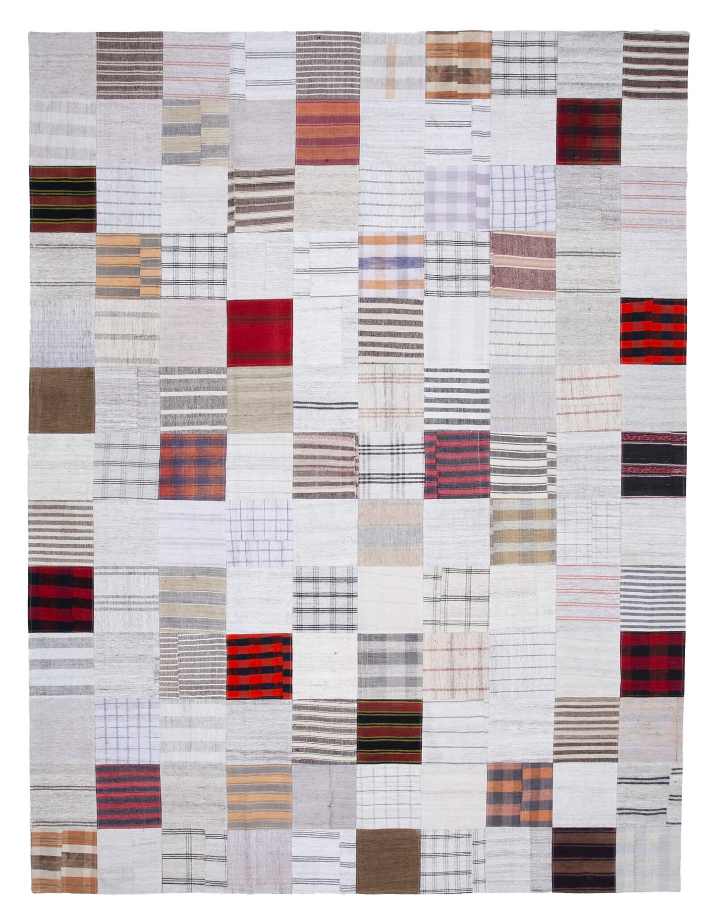 10x13 White Kilim Patchwork Rug - 30581