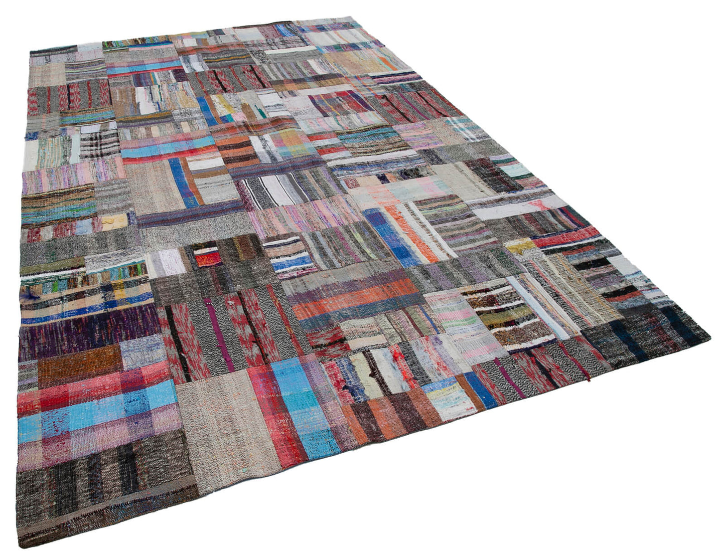 7x11 Multicolor Kilim Patchwork Rug - 30612