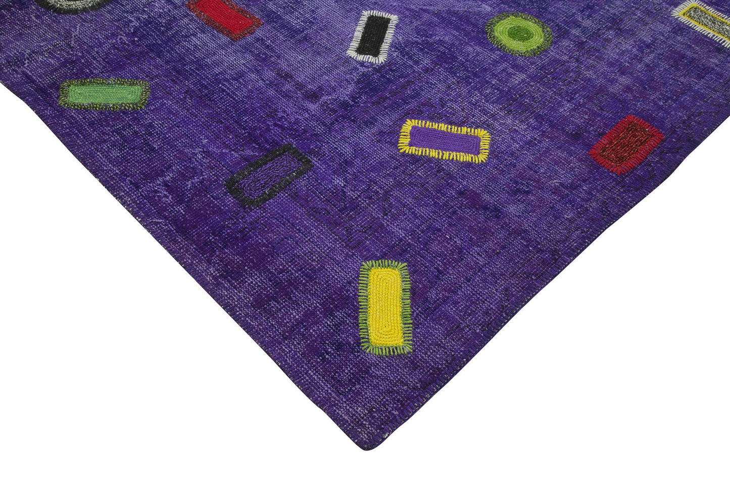 8x11 Purple Modern Patchwork Rug - 30946