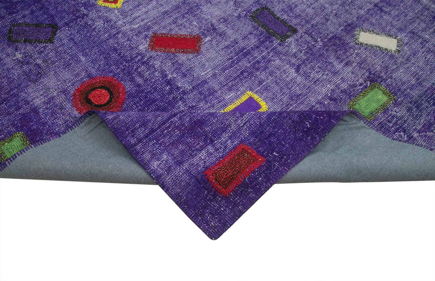 8x11 Purple Modern Patchwork Rug - 30946