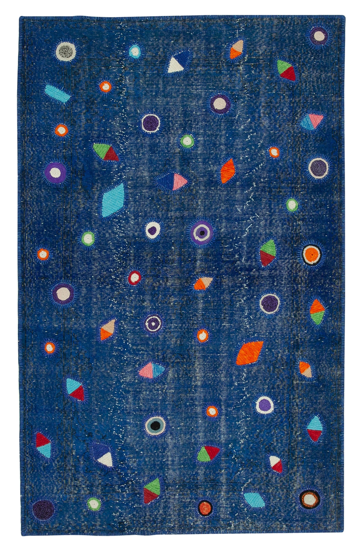 6x9 Blue Modern Patchwork Rug - 30949