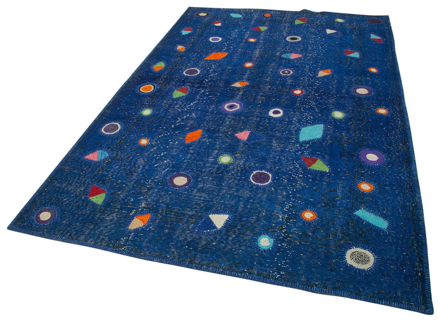 6x9 Blue Modern Patchwork Rug - 30949