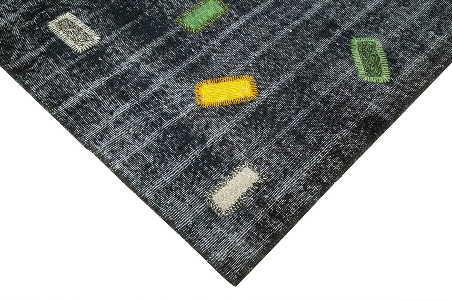 7x10 Black Modern Patchwork Rug - 30950