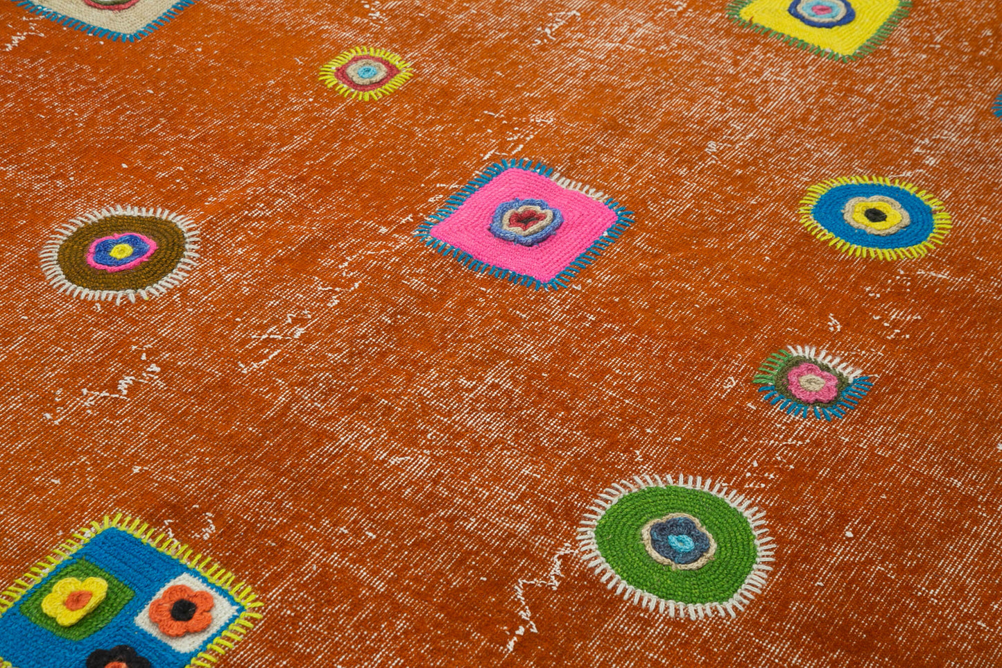6x10 Orange Modern Patchwork Rug - 30955