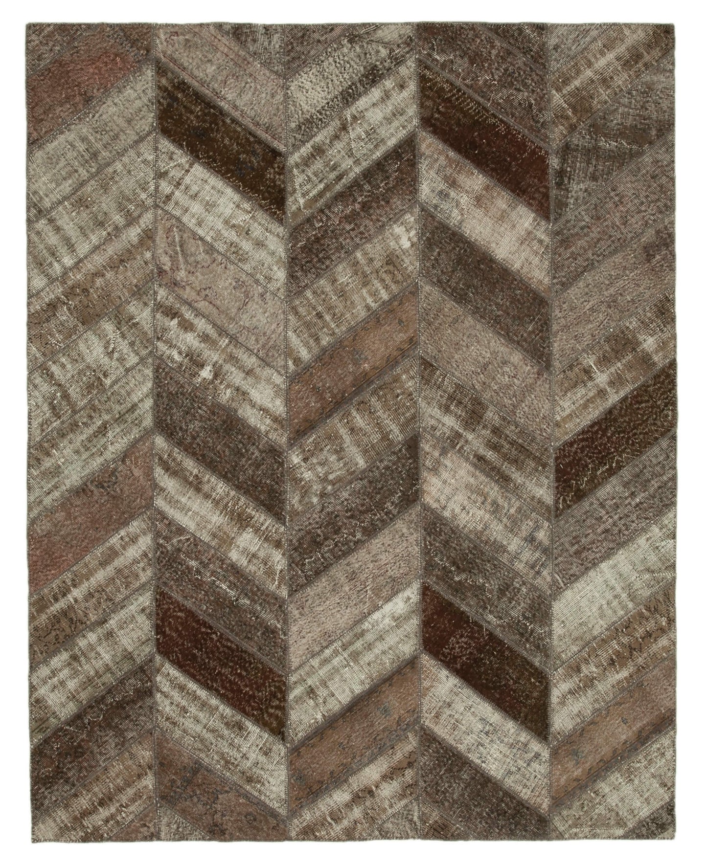 8x10 Brown Modern Patchwork Rug - 30984