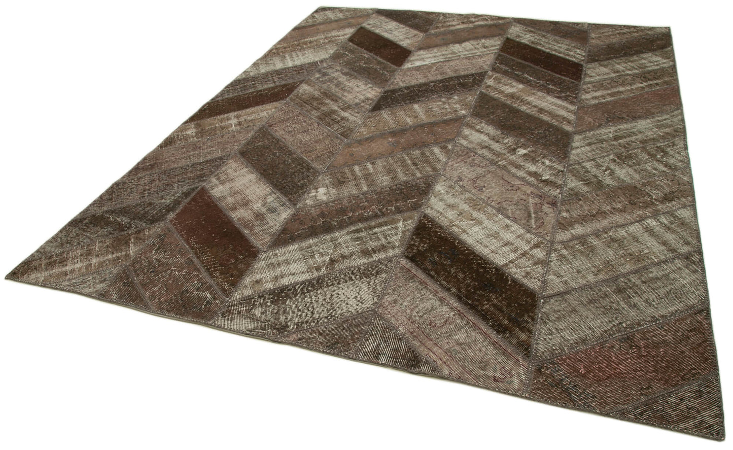 8x10 Brown Modern Patchwork Rug - 30984