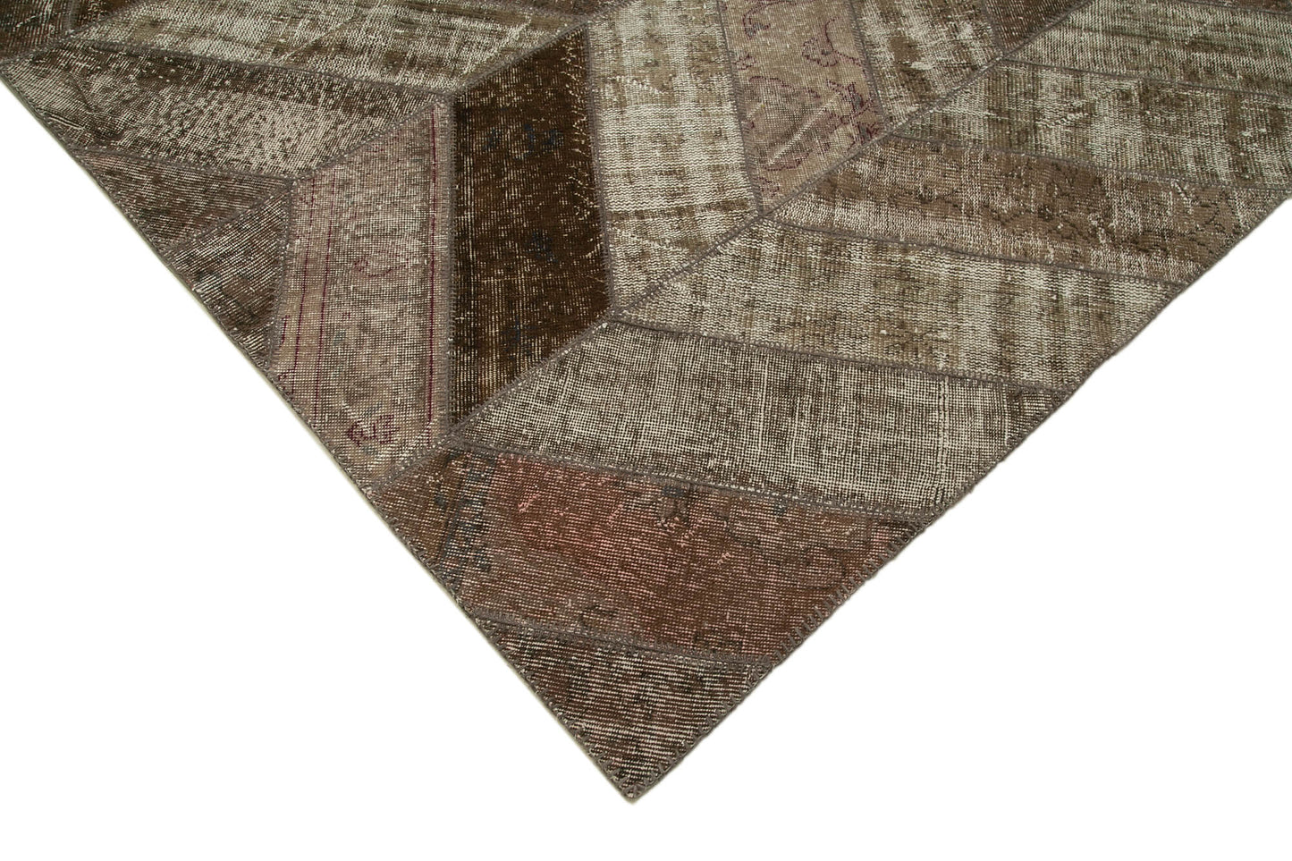 8x10 Brown Modern Patchwork Rug - 30984
