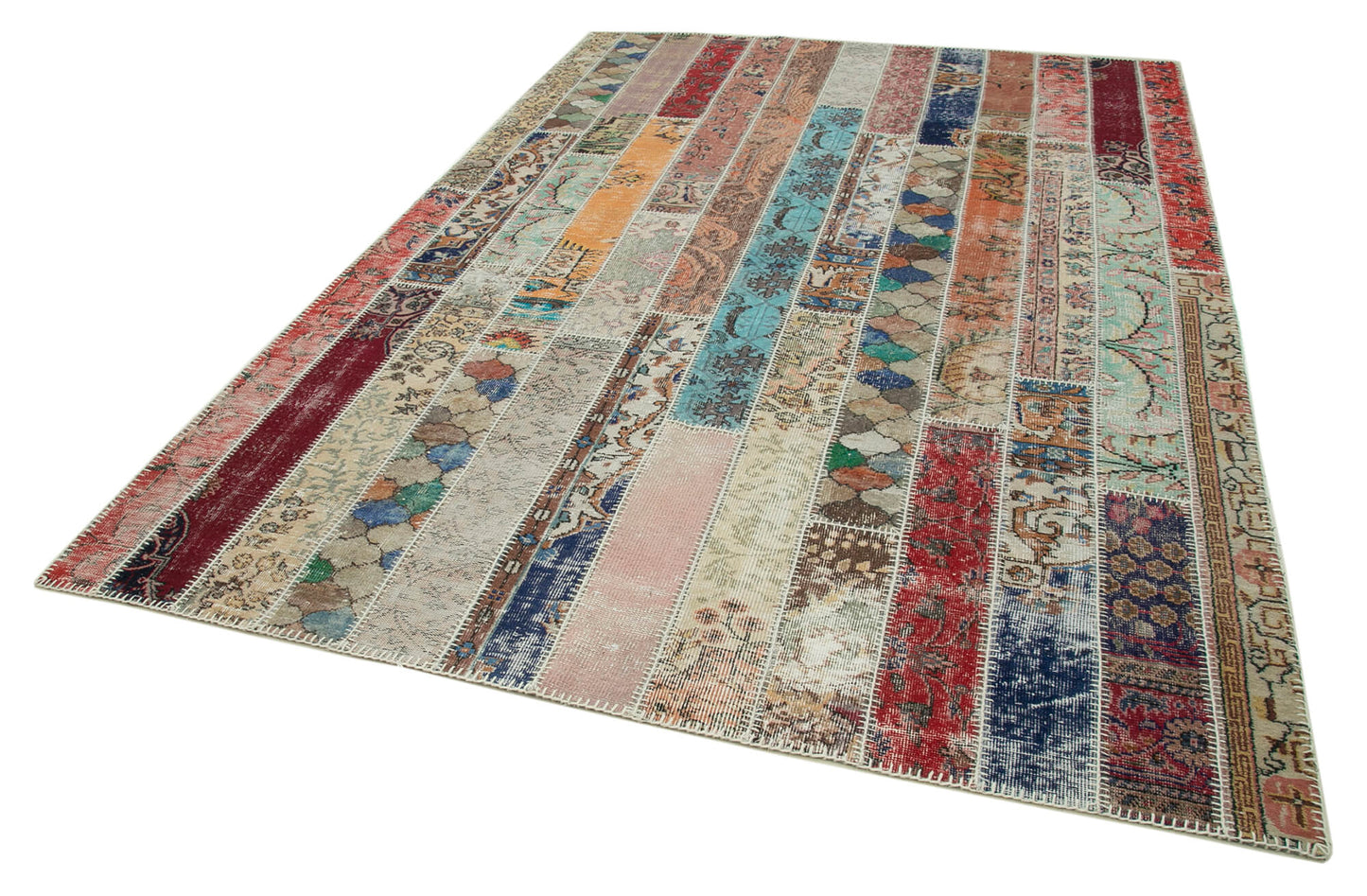 7x10 Multicolor Modern Patchwork Rug - 31001