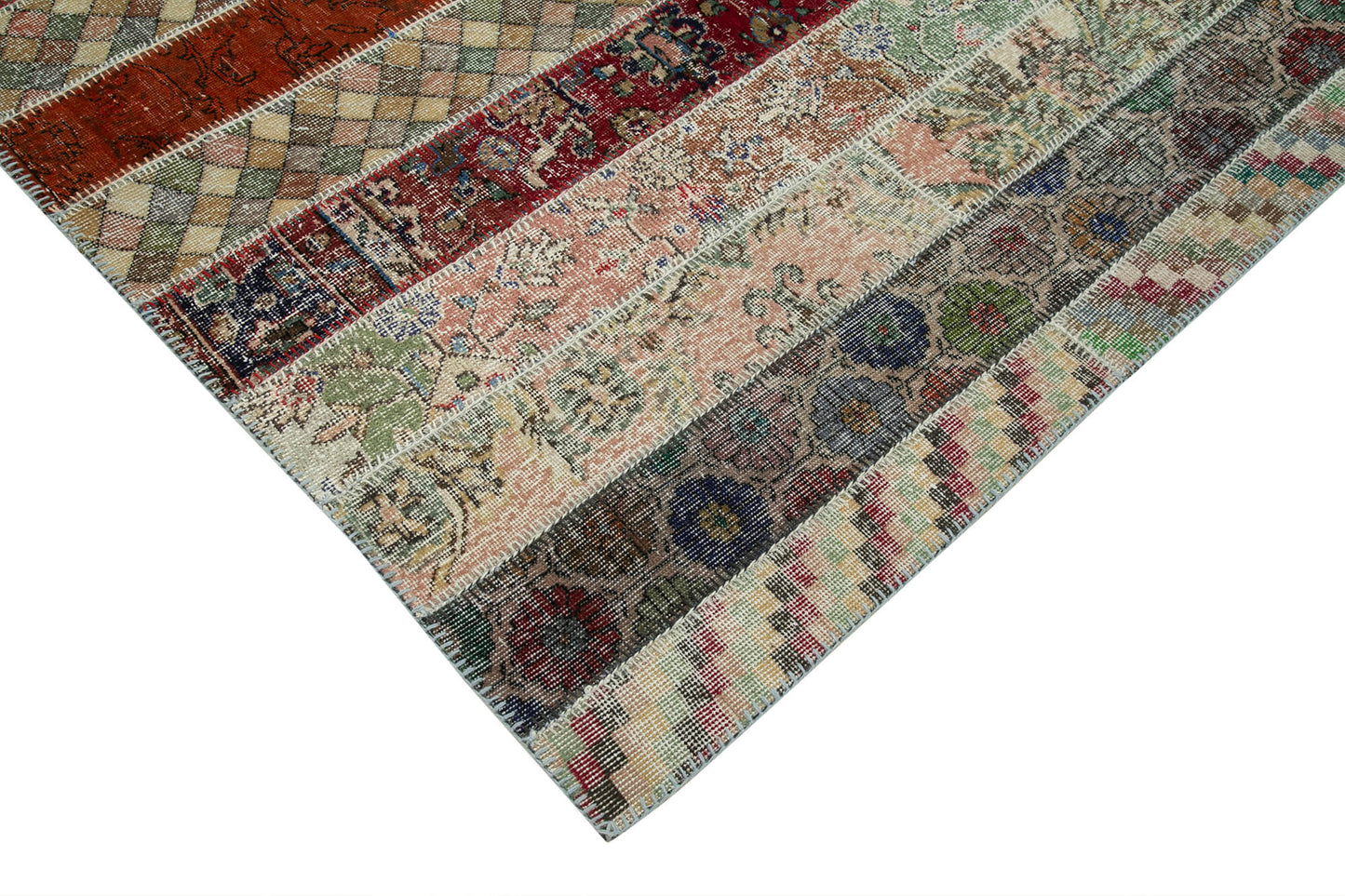 7x10 Multicolor Modern Patchwork Rug - 31010
