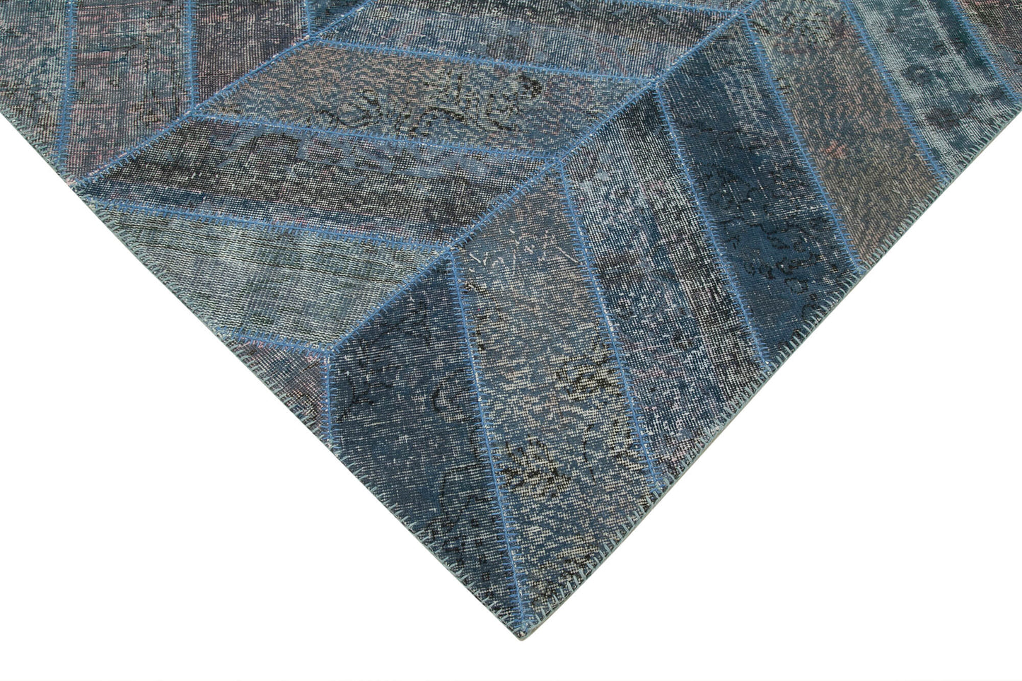 6x10 Blue Modern Patchwork Rug - 31017