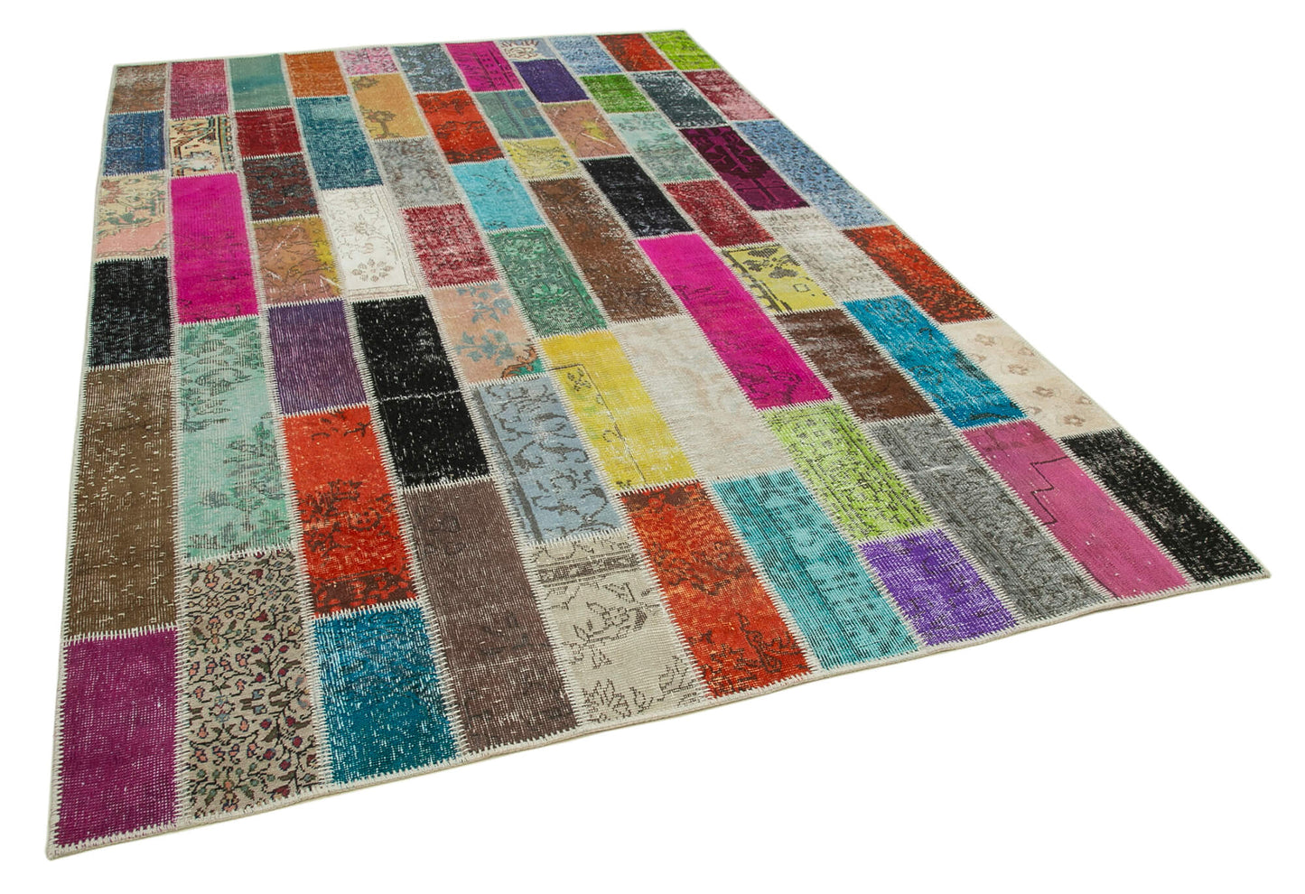 7x10 Multicolor Modern Patchwork Rug - 31040