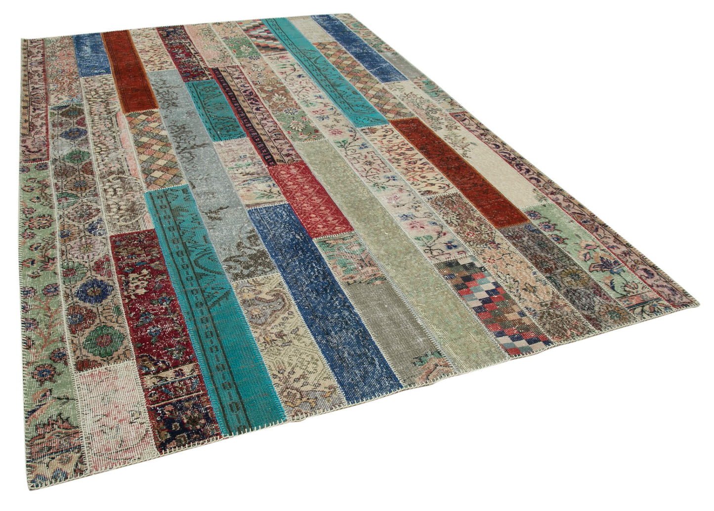 7x10 Multicolor Modern Patchwork Rug - 31045