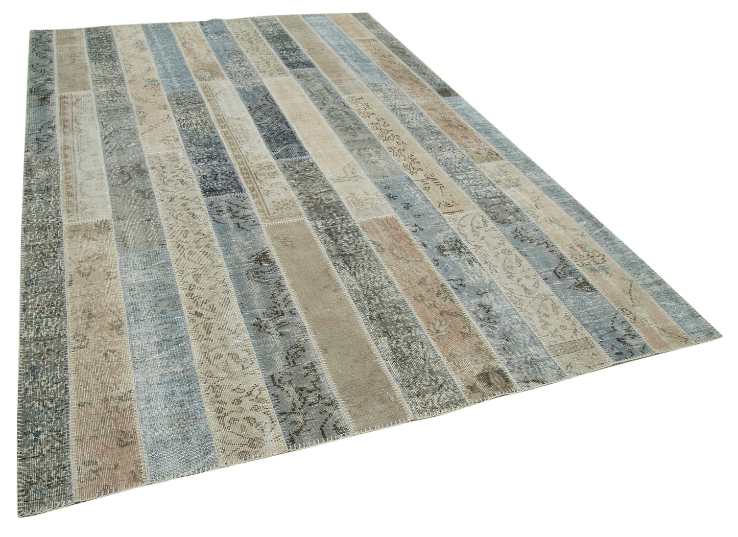 7x10 Grey Modern Patchwork Rug - 31059