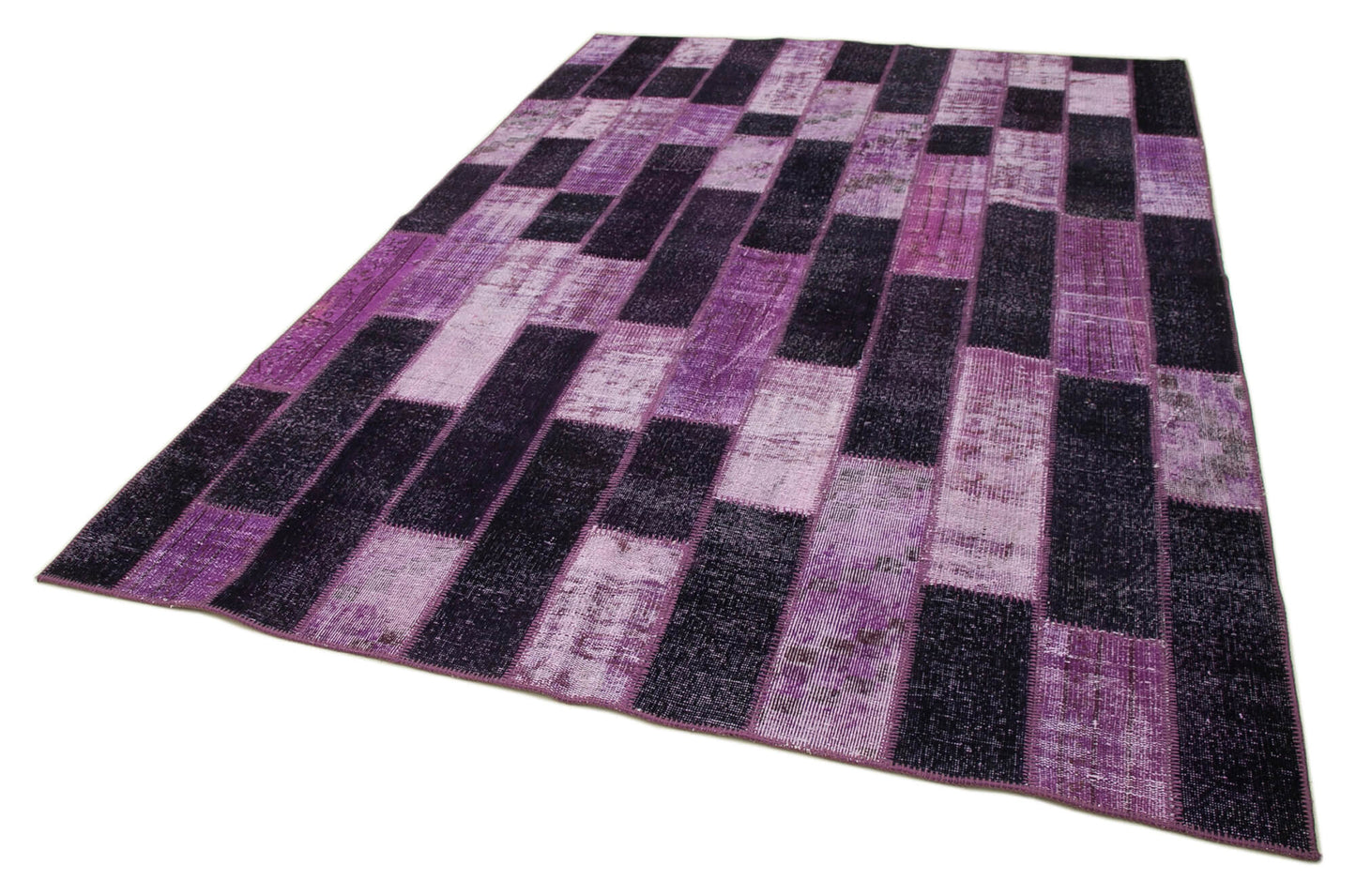 7x10 Purple Modern Patchwork Rug - 31071