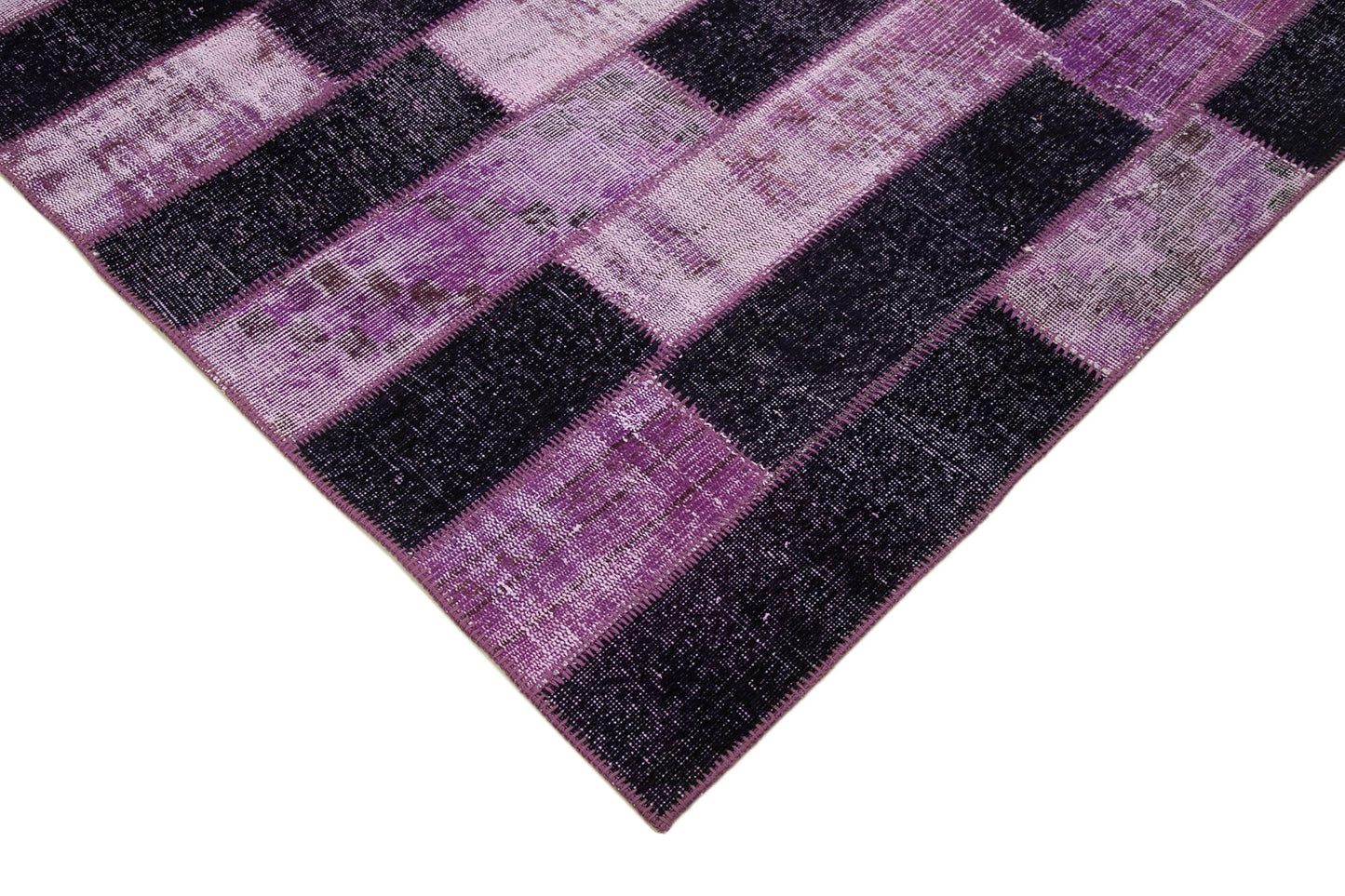 7x10 Purple Modern Patchwork Rug - 31071