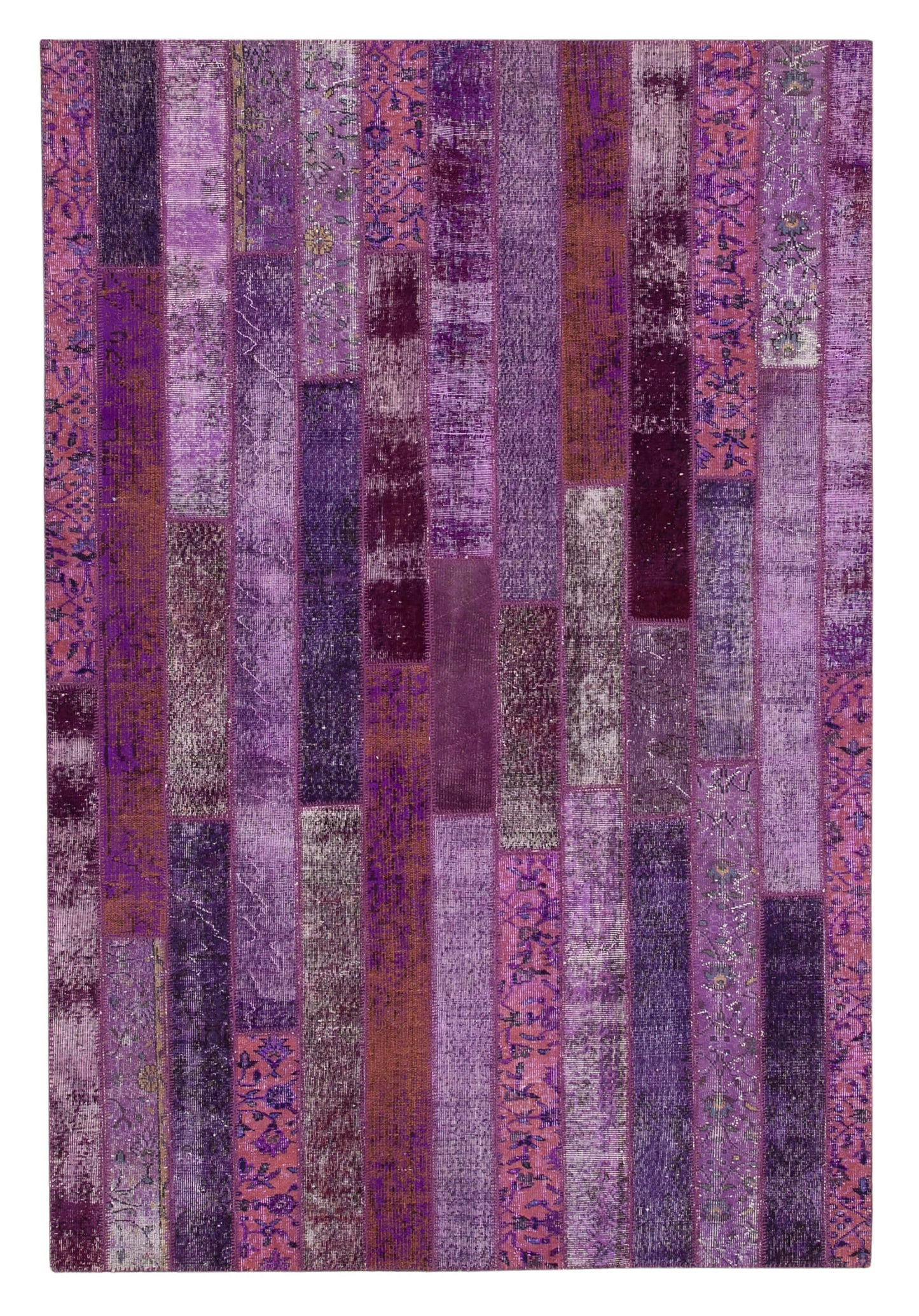 7x10 Purple Modern Patchwork Rug - 31084