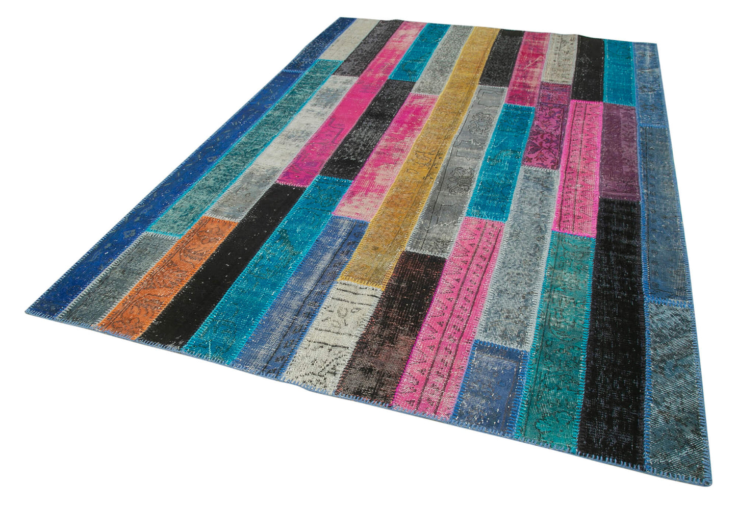 7x10 Multicolor Modern Patchwork Rug - 31093