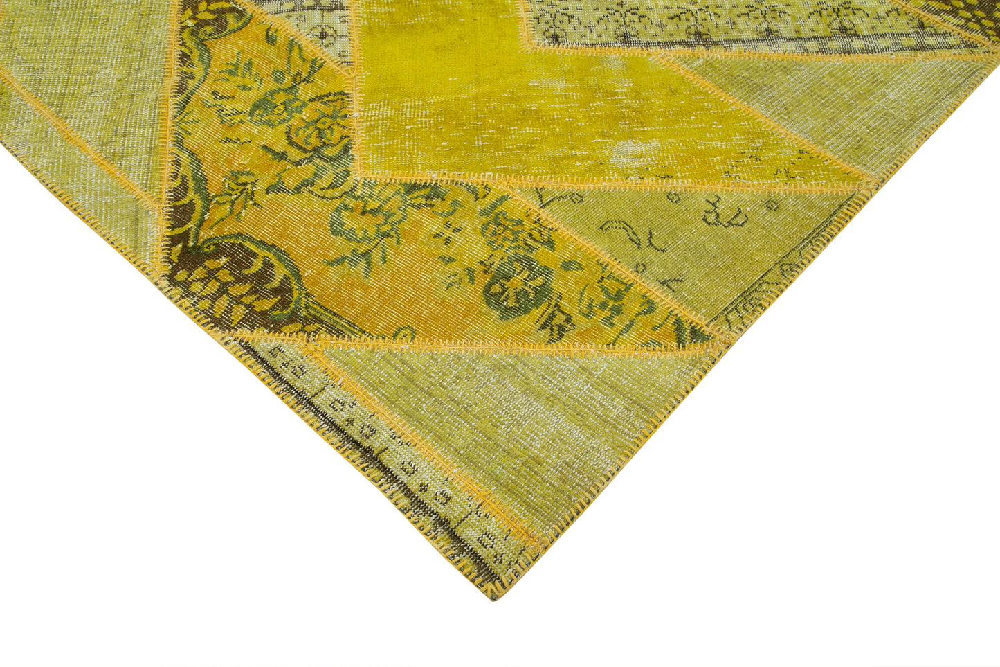 7x10 Yellow Modern Patchwork Rug - 31109