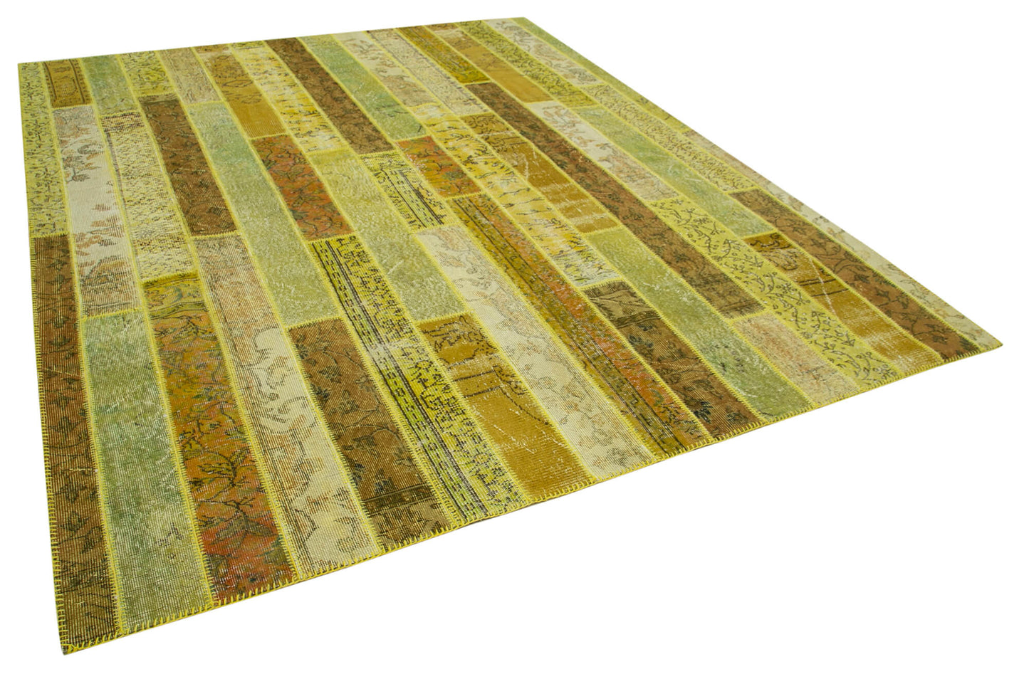 8x10 Yellow Modern Patchwork Rug - 31112