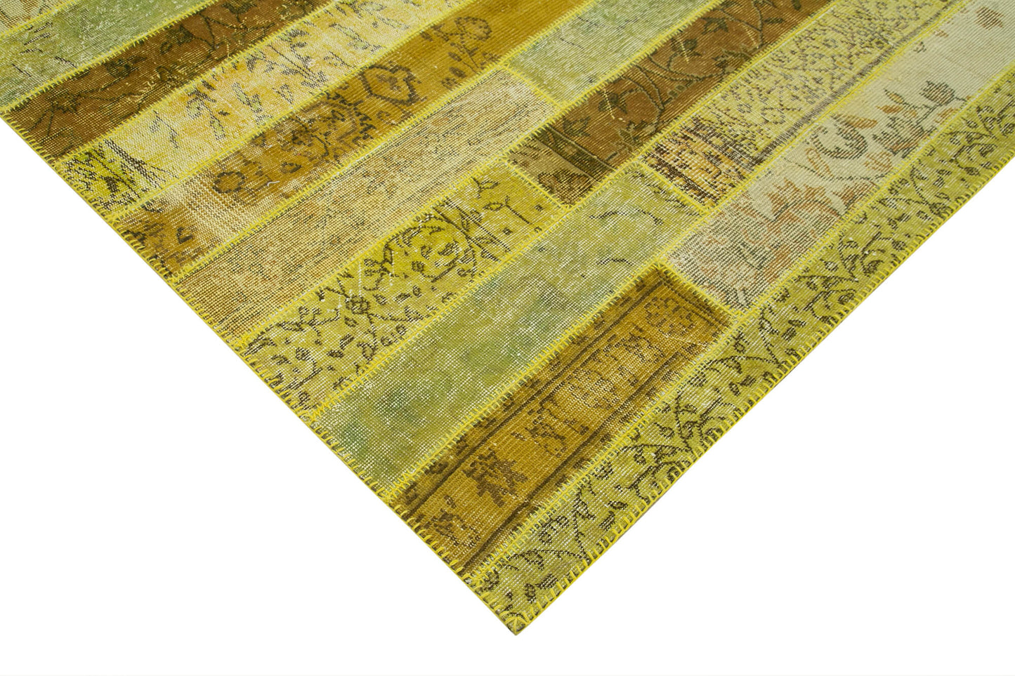 8x10 Yellow Modern Patchwork Rug - 31112