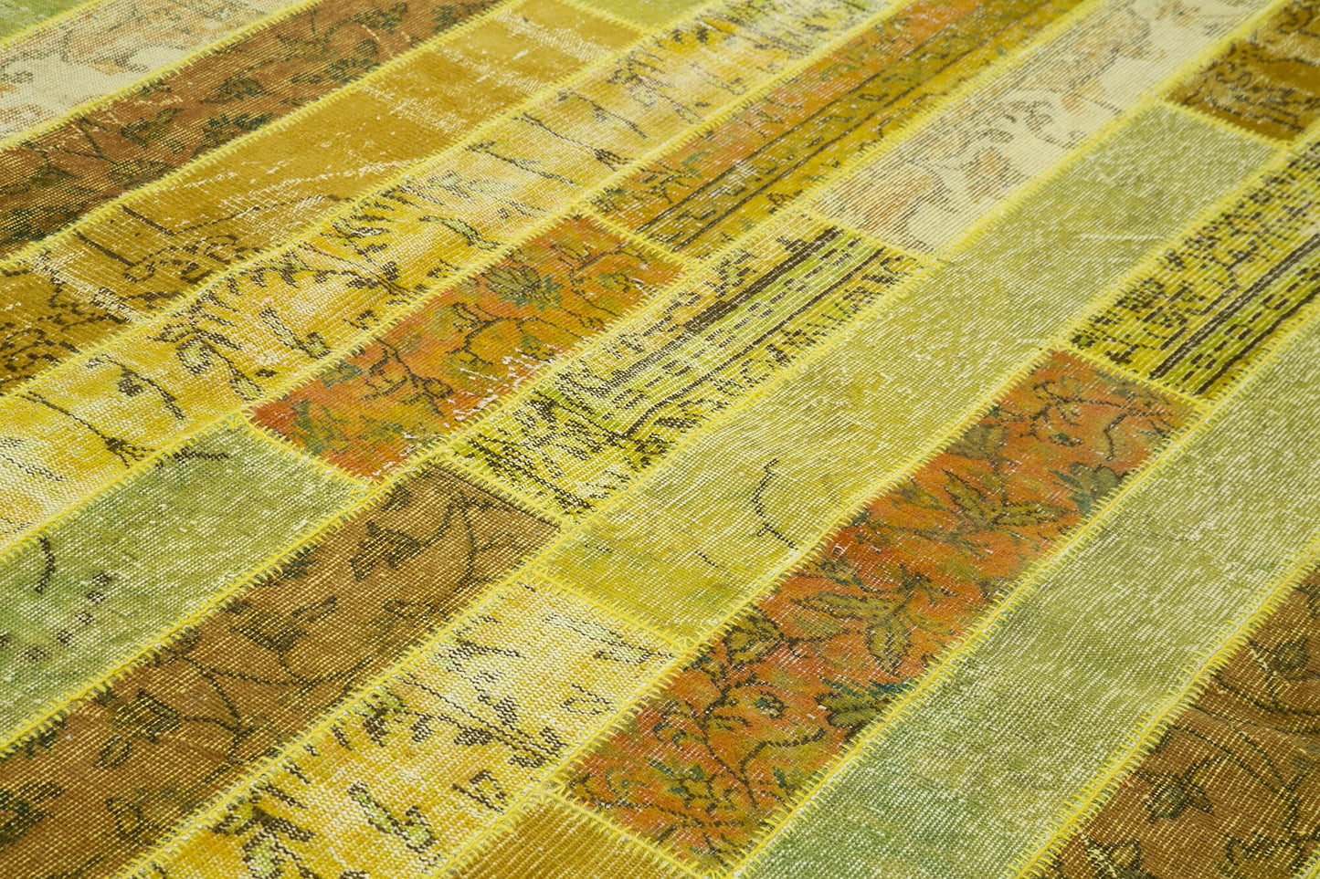 8x10 Yellow Modern Patchwork Rug - 31112