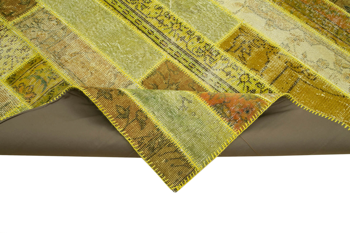 8x10 Yellow Modern Patchwork Rug - 31112