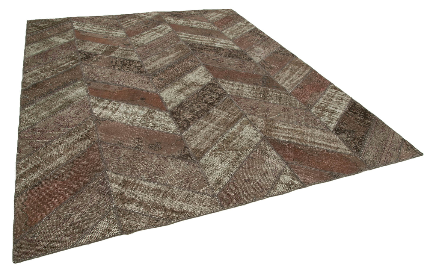 8x10 Brown Modern Patchwork Rug - 31118