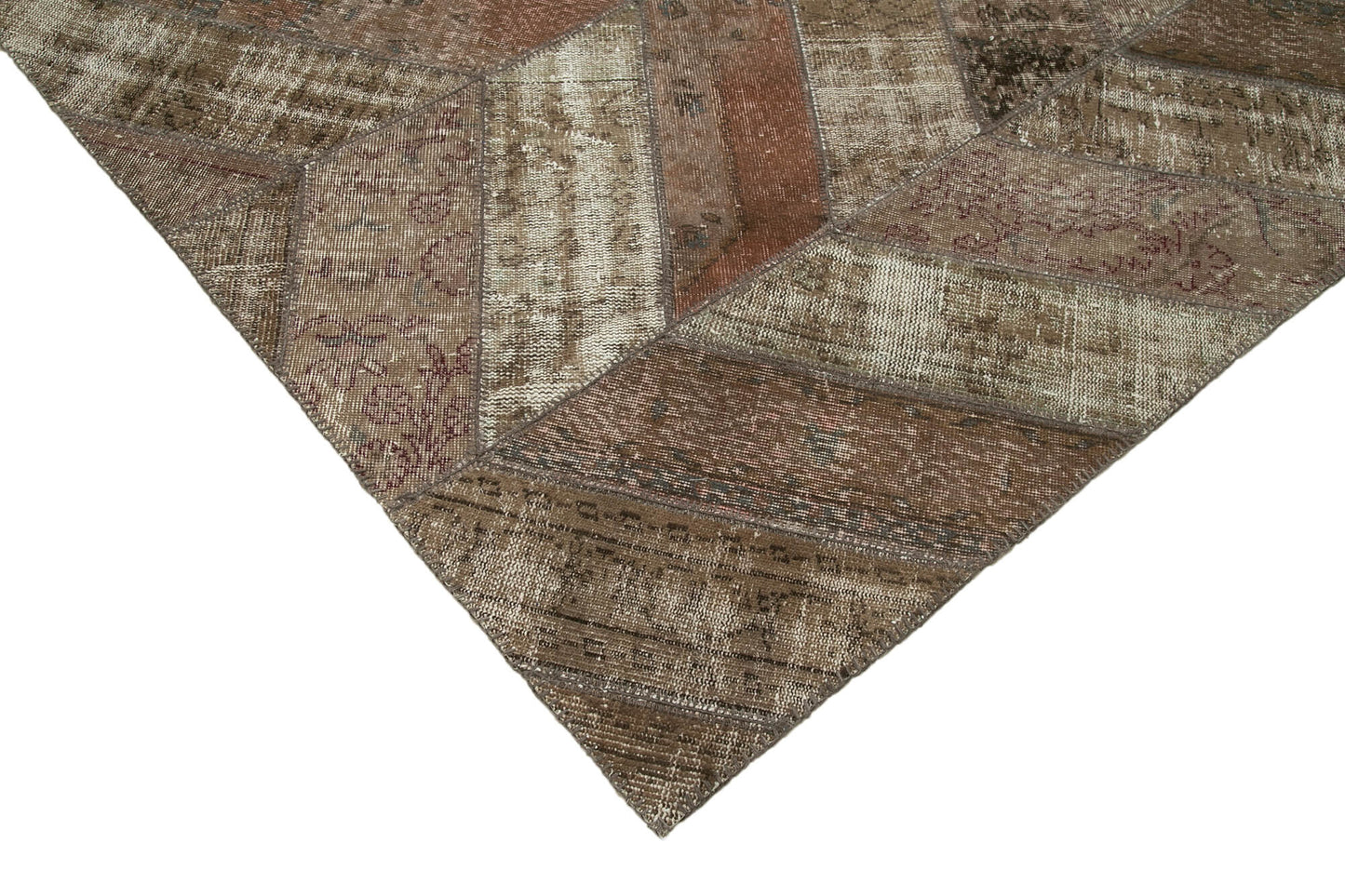 8x10 Brown Modern Patchwork Rug - 31118