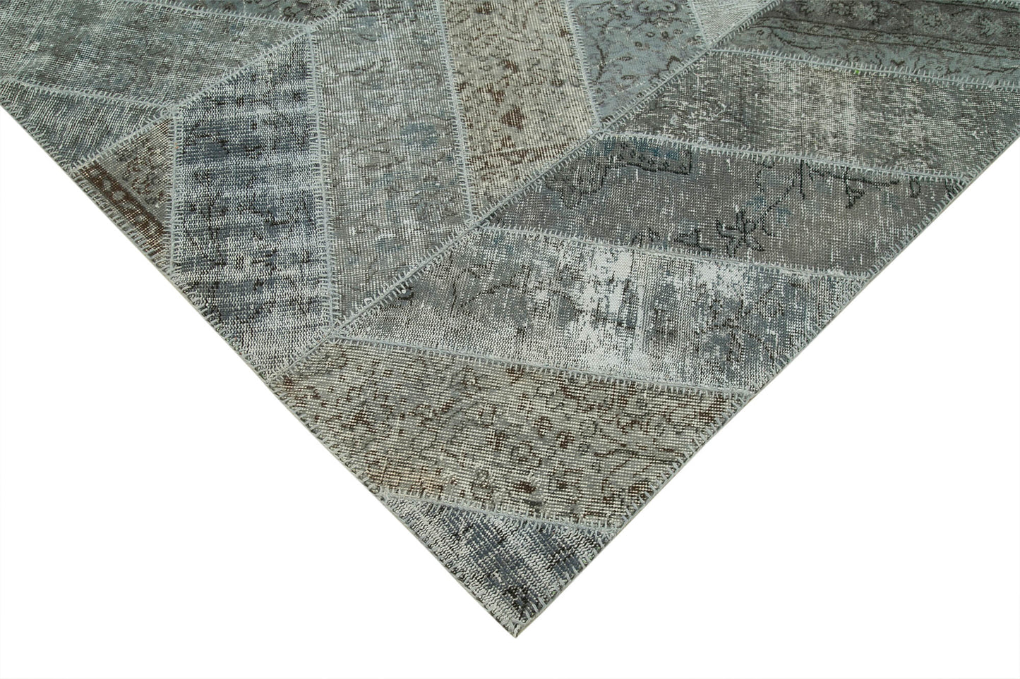 8x10 Grey Modern Patchwork Rug - 31132
