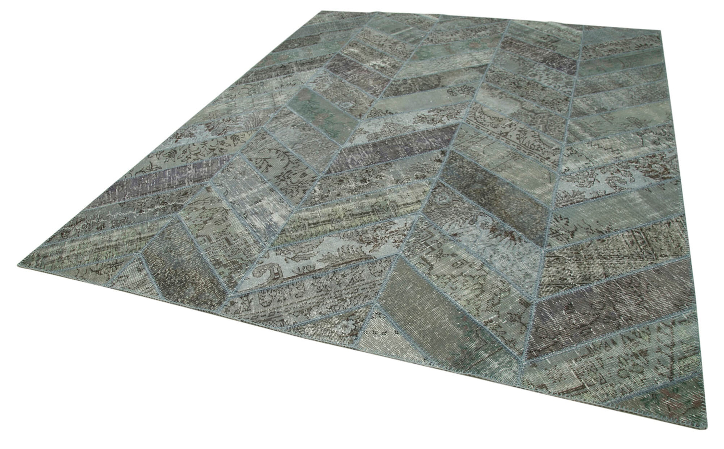 8x10 Grey Modern Patchwork Rug - 31138