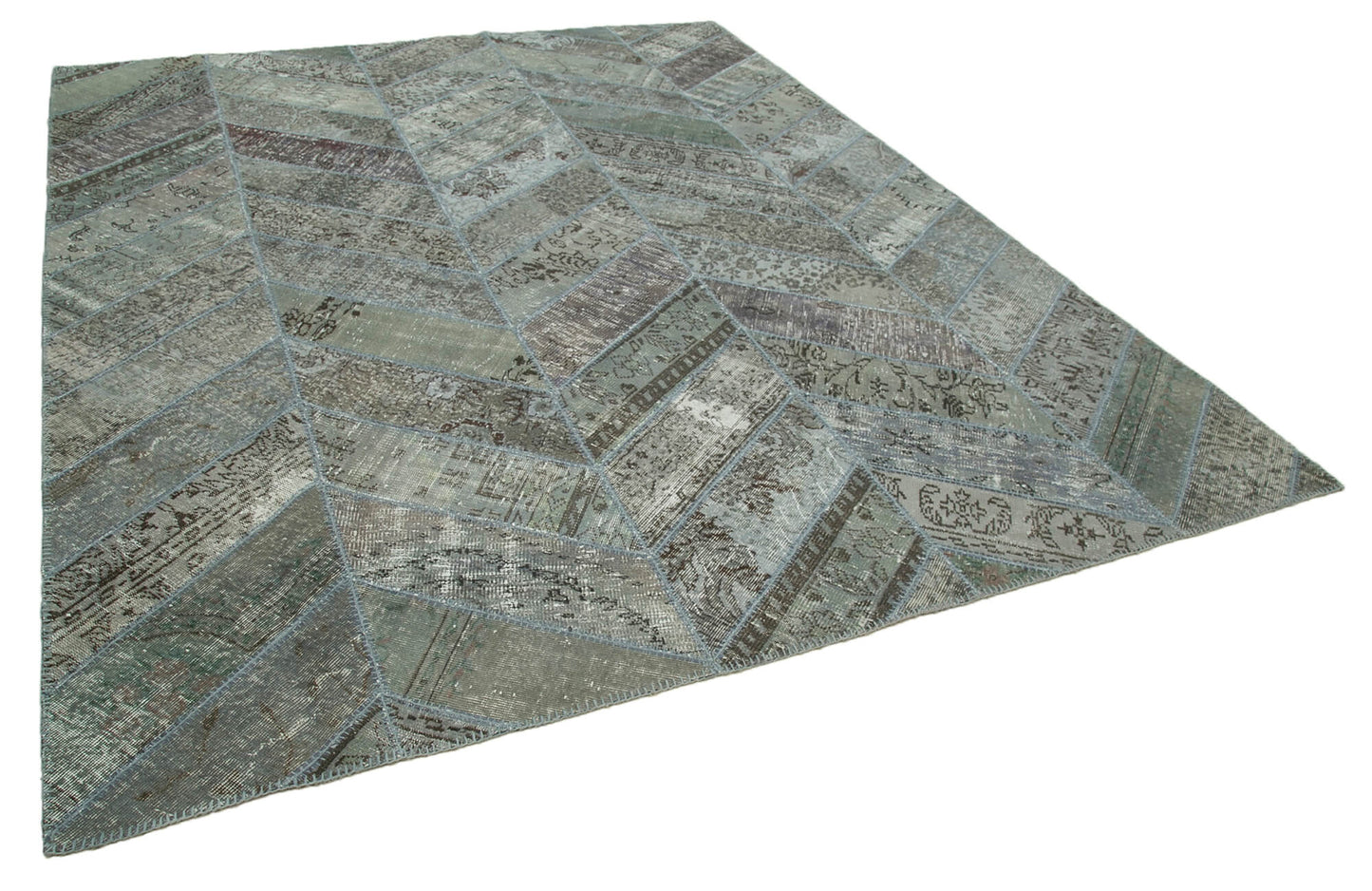 8x10 Grey Modern Patchwork Rug - 31139